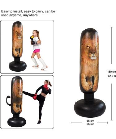ORULA Inflatable Kids Punching Bag - 160cm Free Standing Martial Arts Dummy | Kids Kick Boxing Bag with Air Pump and Gift Box - Relieve Pent Up Energy in Kids - Buy Online on GoSupps.com