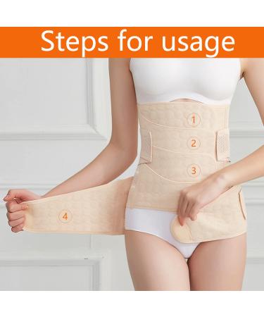 WANYI 4-Patch Postpartum Belly Wrap with Pelvis Belt - 2 in 1 C-Section Recovery Belt for Postpartum Support - White, Size L - Buy Online on GoSupps.com