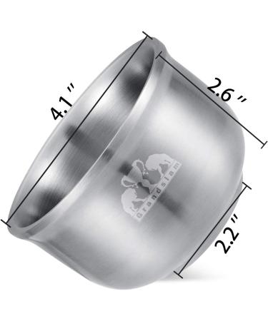 Grandslam Stainless Steel Shaving Soap Bowl - Double Layer Heat Preservation for Rich Shaving Cream | Men's Shaving Lather Bowl - Buy Online on GoSupps.com