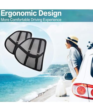 Bangled Lumbar Support - Double Breathable Mesh Car and Office Chair Back Support (Black 2 Pack) - Buy Online on GoSupps.com