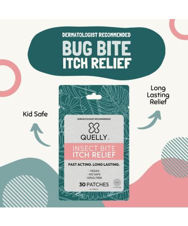 Quelly ItchGuard - Botanical Mosquito Bug Bite Itch Relief Patches for Kids | 30 Count - Fast Safe Relief - Buy Online on GoSupps.com