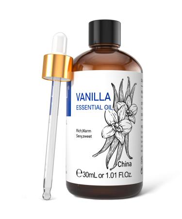 HIQILI Vanilla Essential Oil for Diffuser Skin Humidifier Perfume Candle Making 30ml (1 fl oz) Vanilla Oil