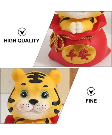 Hoement 4 pcs year of the tiger bobble head ornament zodiac tiger statue tiger miniature feng shui chinese zodiac figurines desktop office desk decor Home Adornment modeling top hat resin Redx4pcs 6X6X9.5CMx4pcs - Buy Online on GoSupps.com