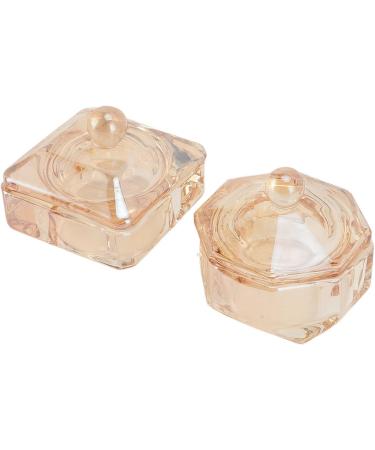 Dappen Nail Dish Champagne Color 2 Piece Dappen Powder Dish with Lid for Holding Acrylic Powder - Buy Online on GoSupps.com