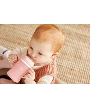 Glass Sippy Cup with Silicone Sleeve & Handles - 150ml Rose Pink for Babies 6m+ - Buy Online on GoSupps.com