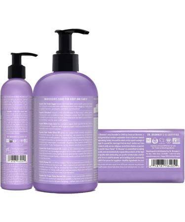 Dr. Bronner's Organic Lavender Gift Set - Sugar Pump Soap, Body Lotion, Castile Bar - 3-Piece Set - Buy Online on GoSupps.com