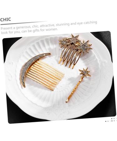 FOMIYES 3 Sets Star Moon Hairpin Retro Hair Side Comb Star Hair Accessories Metal Hair Clips Moon Decorations Wedding Headpiece for Bride Star Decor Alloy Rhinestones Hair Piece Bridesmaid - Buy Online on GoSupps.com