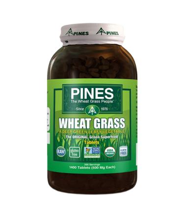 Pines Organic Wheat Grass, 1400 Count Tablets