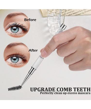 SKYPIA Eyelashes Comb Curlers Mascara & Eyebrow Brush with Cap - WHITE | Travel Makeup Wands - Buy Online on GoSupps.com