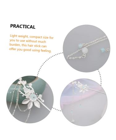 Lalafina Handmade Retro Quaste Hair Needles - 4 Sticks Crystal Rolls | Traditional Chinese Hair Accessories for Girls - Buy Online on GoSupps.com