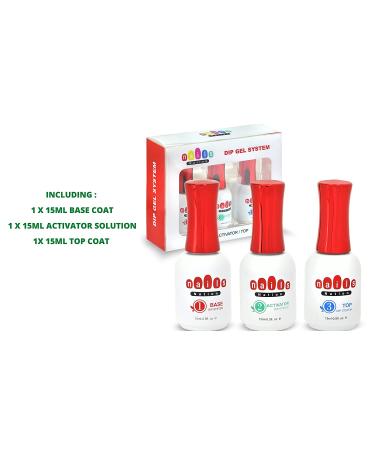 Dip Powder Liquids Set 15ml - Base Activator and Top Coat for 21 Days of Vibrant Nails - No UV/LED Needed - Cruelty-Free Formula - Buy Online on GoSupps.com