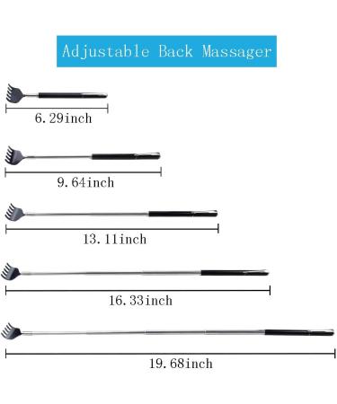 Portable Extendable Back Scratcher Set - Pack of 2 (Black + Purple) | RUTAI Telescoping Retractable Claw Metal Hand Massager - Buy Online on GoSupps.com