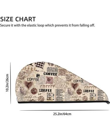 Hair Towel Wrap - Quick Drying Hair Turban with Button | Abstract Coffee Pattern - Premium Hair Drying Towel - Buy Online on GoSupps.com