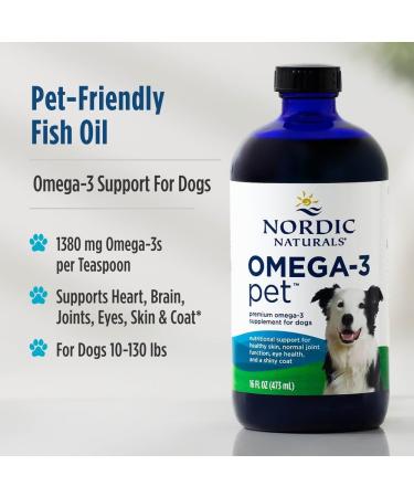 Nordic Naturals Omega-3 Pet Oil 16 fl oz - Premium Fish Oil Supplement for Dogs & Cats - Buy Online on GoSupps.com