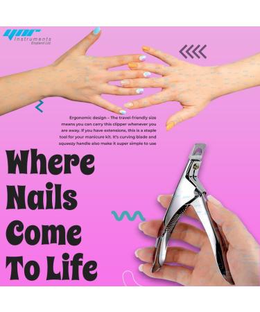 YNR 3 Way Acrylic Nail Clipper UV Gel False Fake Nail Tip Cutters Professional Salon Manciure & Pedicure Nail Art Tool (Silver) - Buy Online on GoSupps.com