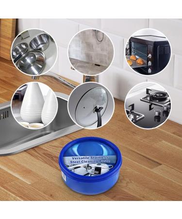 Versatile Stainless Steel Cleaning Paste - Kitchen Pot Cleaning Paste Stainless Steel Clean Wax Stainless Steel Cleaner and Metal Polish for Kitchen Appliances Sinks Cookware 2pc - Buy Online on GoSupps.com