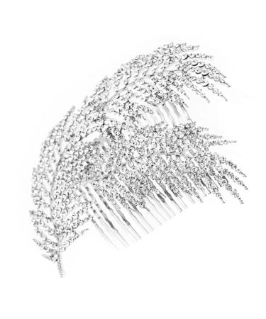 FRCOLOR Silver Headpiece Side Combs Made of Crystal Hair Accessories for Bride Hair Side Combs Comb Headpiece Tree Leaves Accessories