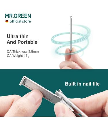 MR.GREEN Ultra Thin Nail Clippers Advanced Precision Technology Nail Cutters with Cow Leather Cover Superior Texture Manicure Tools (Light Brown) - Buy Online on GoSupps.com