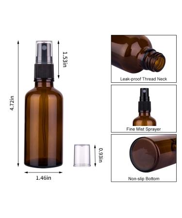 2oz Amber Glass Spray Bottles for Essential Oils - Set of 3 | Small Empty Fine Mist Spray Bottle - Black Amber - Buy Online on GoSupps.com