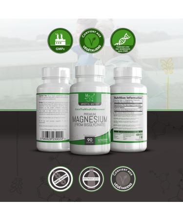 MM Magnesium Bisglycinate | 90 Capsules Magnesium Bisglycinate - 250mg Magnesium Glycinate Per Serving | Magnesium Bisglycinate | Non-GMO Gluten Free Dairy Free | Made in UK - Buy Online on GoSupps.com