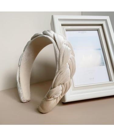 LEBENSWERT Velvet Braided Headband for Women - Vintage Wide Hairband in Beige | Traditional Fashion Accessory - International Shipping Available - Buy Online on GoSupps.com