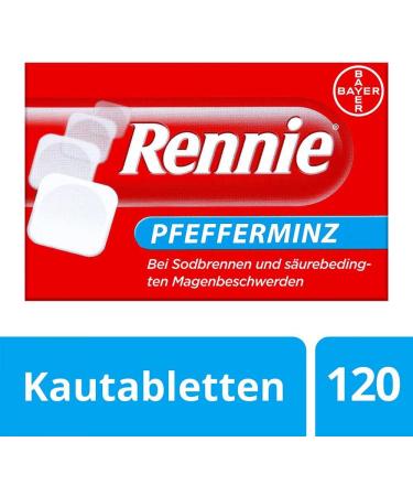 Rennie Peppermint 120 Chewable Tablets Relieve Heartburn & Acid Reflux Discomfort | Fast International Shipping - Buy Online on GoSupps.com