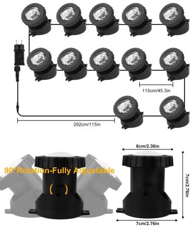 Natpow Underwater Pond Lighting with Bluetooth App - RGB Waterproof LED Lights for Garden & Patio | DIY Color Change with Remote Control (12 in 1) - Buy Online on GoSupps.com