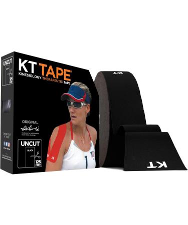 KT Tape Original Cotton Elastic Kinesiology Athletic Tape 125 Uncut Roll Black