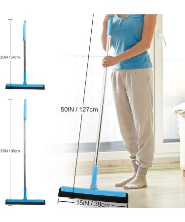 Adjustable Professional Floor Squeegee with 50 Handle - Ideal for Garage, Tile, Shower, and Hair - Foam Water Wiper - Buy Online on GoSupps.com