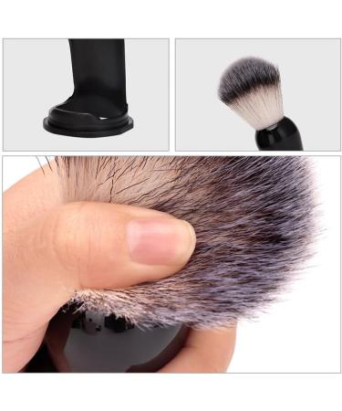 Patkaw Men's Shaving Brush - Plastic Hairdressing Salon Brush with Stand | Wet Shave Security Tool | Perfect Gift for Husbands & Fathers - Black - Buy Online on GoSupps.com