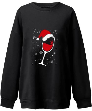 Kinrui Oversized Wine Glass Graphic Shirt Women - Black XX-Large - Buy Online on GoSupps.com