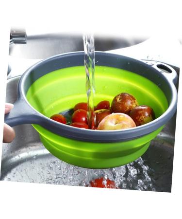 Zerodeko 2 Pcs Collapsible Drainer Basket Draining Basket Sink Strainer Basket Fruit Drain Basket Fruit Tray 34.5x20cmx2pcs Greenx2pcs - Buy Online on GoSupps.com
