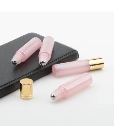 Rowiz 10pcs Essential Oils Roll on Bottles 10ml Refillable Empty Glass Rollerball Bottles with Golden Cap Perfect for Homemade Perfume Fragrance Aromatherapy Oils Pearly Pink - Buy Online on GoSupps.com