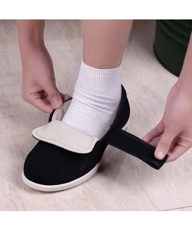 Yytcsjz Men's Edema Diabetic Shoes | Adjustable Strap Lightweight Walking Sneakers for Swollen Feet | Arthritis Recovery | Black, Size 12 - Buy Online on GoSupps.com