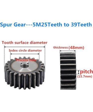 VNEDRJK CHENZHANMAOYI 5M Spur Gear - 25 & 39 Teeth Steel Pinion for Motorcycles | Durable & Hardened Gear Components - Buy Online on GoSupps.com
