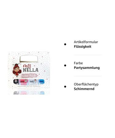 Miss Nella Party Collection Glitter Nail Polish Set - Non-Toxic Peel-Off Removable for Kids - Black Top Coat Blue & Coral - Buy Online on GoSupps.com