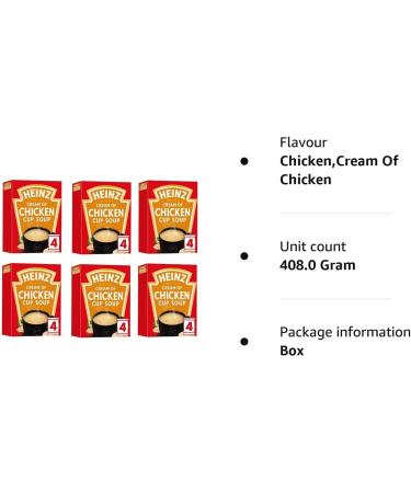 Heinz Cream of Chicken Cup Soup 6 x 68g - 24 Sachets | Delicious Instant Soup Mix - Buy Online on GoSupps.com