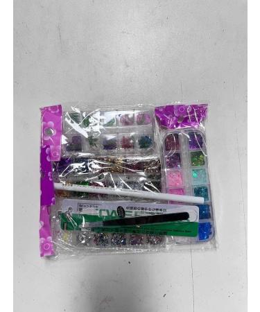 Kalolary Nail Art Kit with Butterfly Sequins, Dried Flowers, Foil, Shavings, Rhinestones, Tweezers, and Picker Pencil - DIY Female Nail Decoration - Buy Online on GoSupps.com