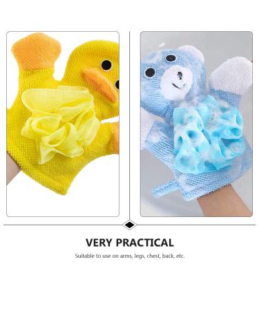 EXCEART 4pcs Kids Wash Gloves Bath Sponge Mitt Set - Children's Puppet Shower Loofah Gloves - Buy Online on GoSupps.com