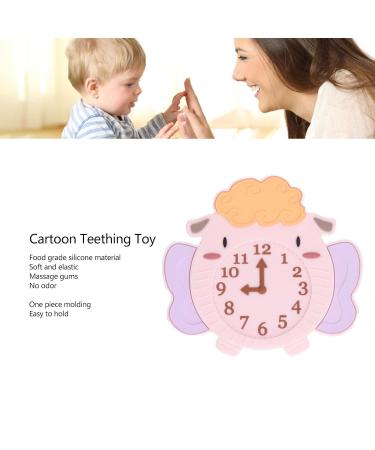 Cartoon Shaped Silicone Teether - Bright Color Embossed Gums Alarm Clock Design (Type 2) - Buy Online on GoSupps.com