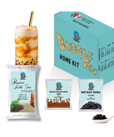 1 Minute Milk Tea Bubble Tea | 500 ml per Serving | Instant Tapioca Boba | TEGRITEA (14 Count (Pack of 1)) 5 Piece Set
