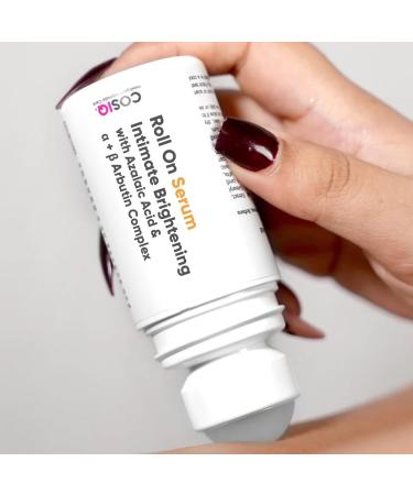 Cos-IQ Intimate Brightening Roll-On Serum | With Azelaic Acid & Alpha + Beta Arbutin Complex | For Dark Underarms Inner Thighs Knees & Bikini Area | Intimate Areas for Women & Men | 40ml - Buy Online on GoSupps.com