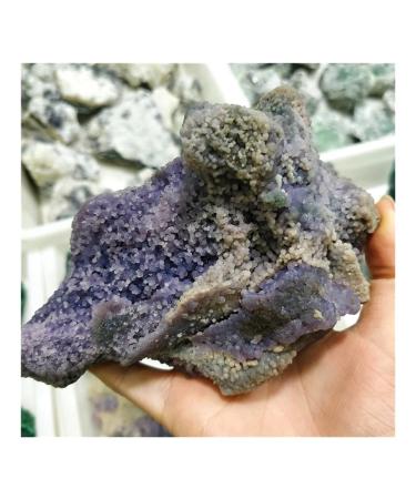 Crystal Real Natural Grape Agate Purple Prehnite Specimen Raw Collectibles Stones and Crystals Decor (Size : 300-400g one)