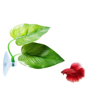 Cousduobe Betta Fish Leaf Pad - Improves Betta's Health by Simulating The Natural Habitat（ Double Leaf Design one Big and one Small ）