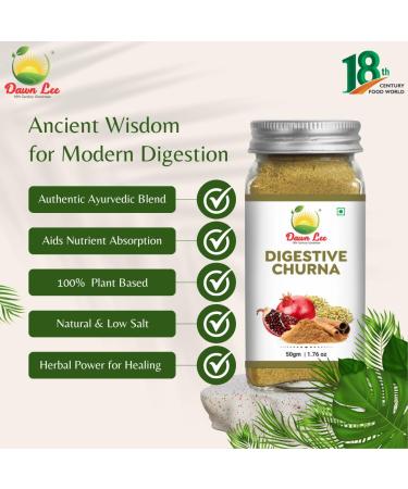 Dawn Lee Digestive Churan- Churna- Promotes Healthy Digestion- Reduces Acidity- Helps in Nutrient Absorption- Supports Boqel Regularity- Indian Traditional Natural Digestive Churan Powder- 50 Gram - Buy Online on GoSupps.com