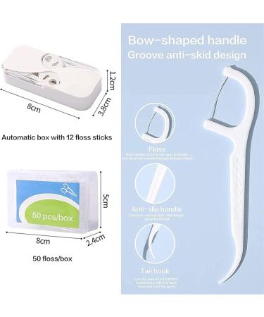 Portable Floss Dispenser | Refillable Dental Floss Picks Case | Travel-Friendly Automatic Floss Organizer (White+Green) - Buy Online on GoSupps.com