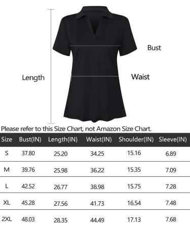 Vidusou Women's Short Sleeve Golf Polo Shirt - Medium Black - Buy Online on GoSupps.com