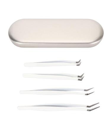 Ocitan extension tweezers set stainless steel make-up false eyelashes high-precision eyelash tweezers with box for salon tweezers eyelash applicator tool for homemade