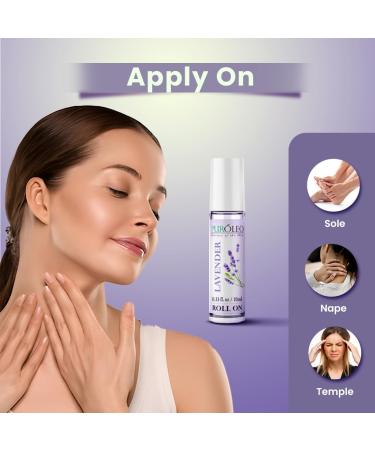 PUROLEO Lavender Essential Oil Roll On 0.33 fl oz/10 ml (Made In Canada) - Buy Online on GoSupps.com