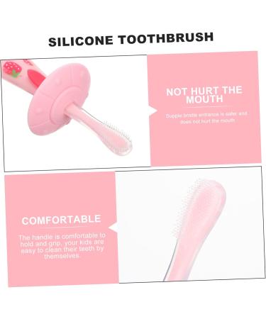 iPetBoom Silicone Finger Toothbrush for Toddlers - Portable Baby Tooth Cleaning Tool & Bite Ring - Pink 1 Pack - Buy Online on GoSupps.com